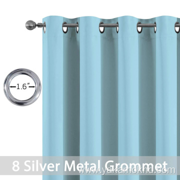 Sky Blue Blackout Curtains 108 Inch Long